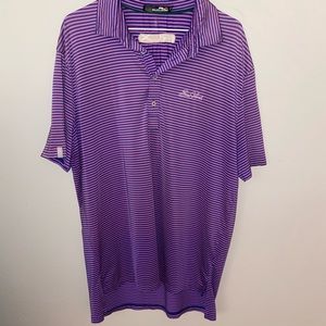 Sea Island Logo Ralph Lauren Purple and Navy Stripe Shirt